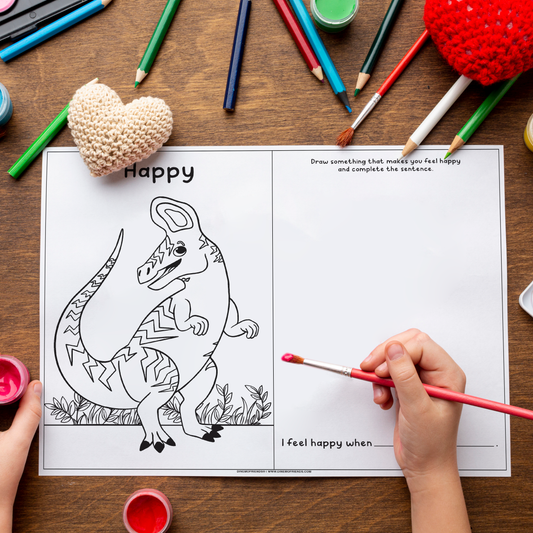 Happy Dino Coloring & Activity Page