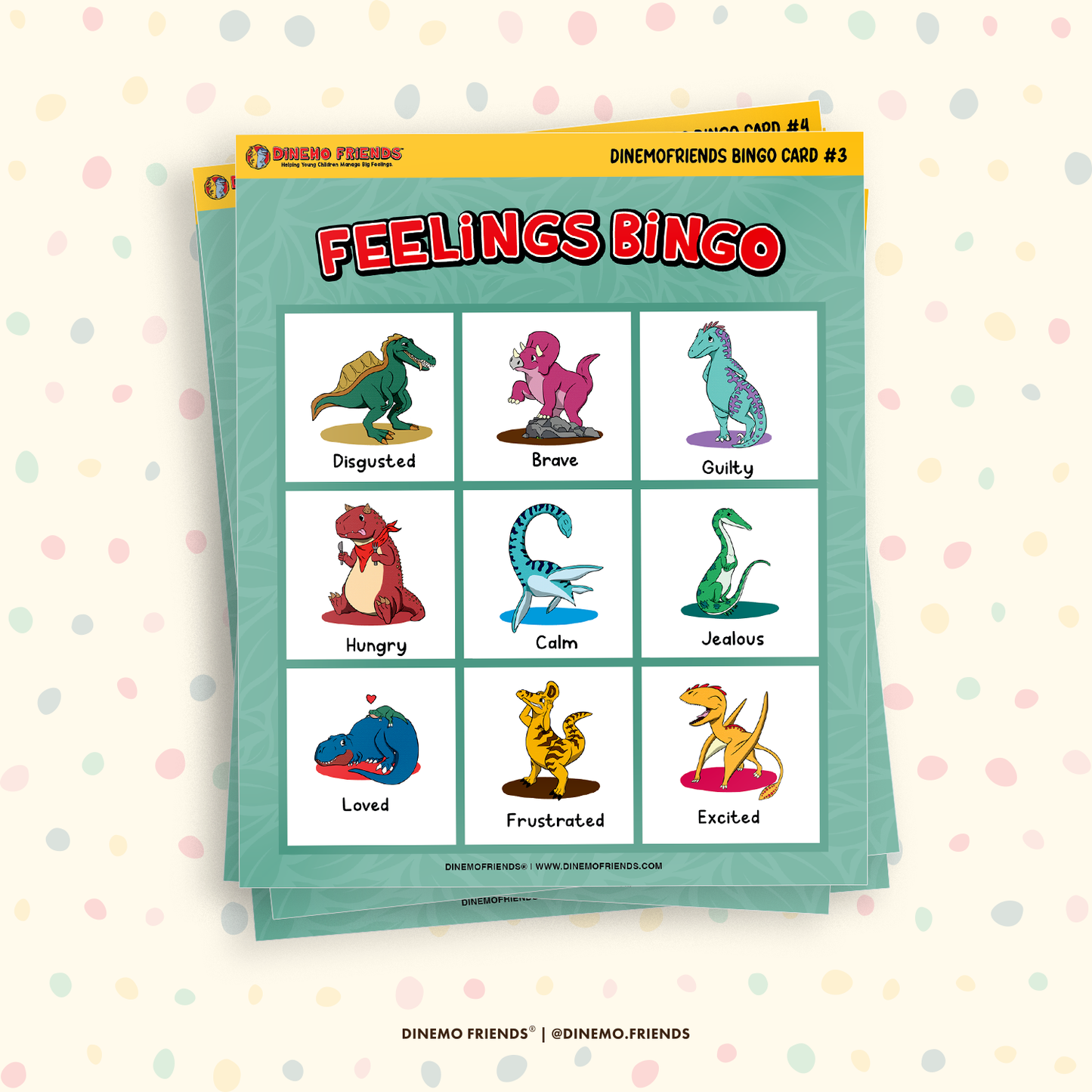 DinemoFriends Feelings Bingo Cards